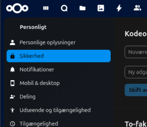 EscapeCloud-Nextcloud-Persionlig-Sikkerhed